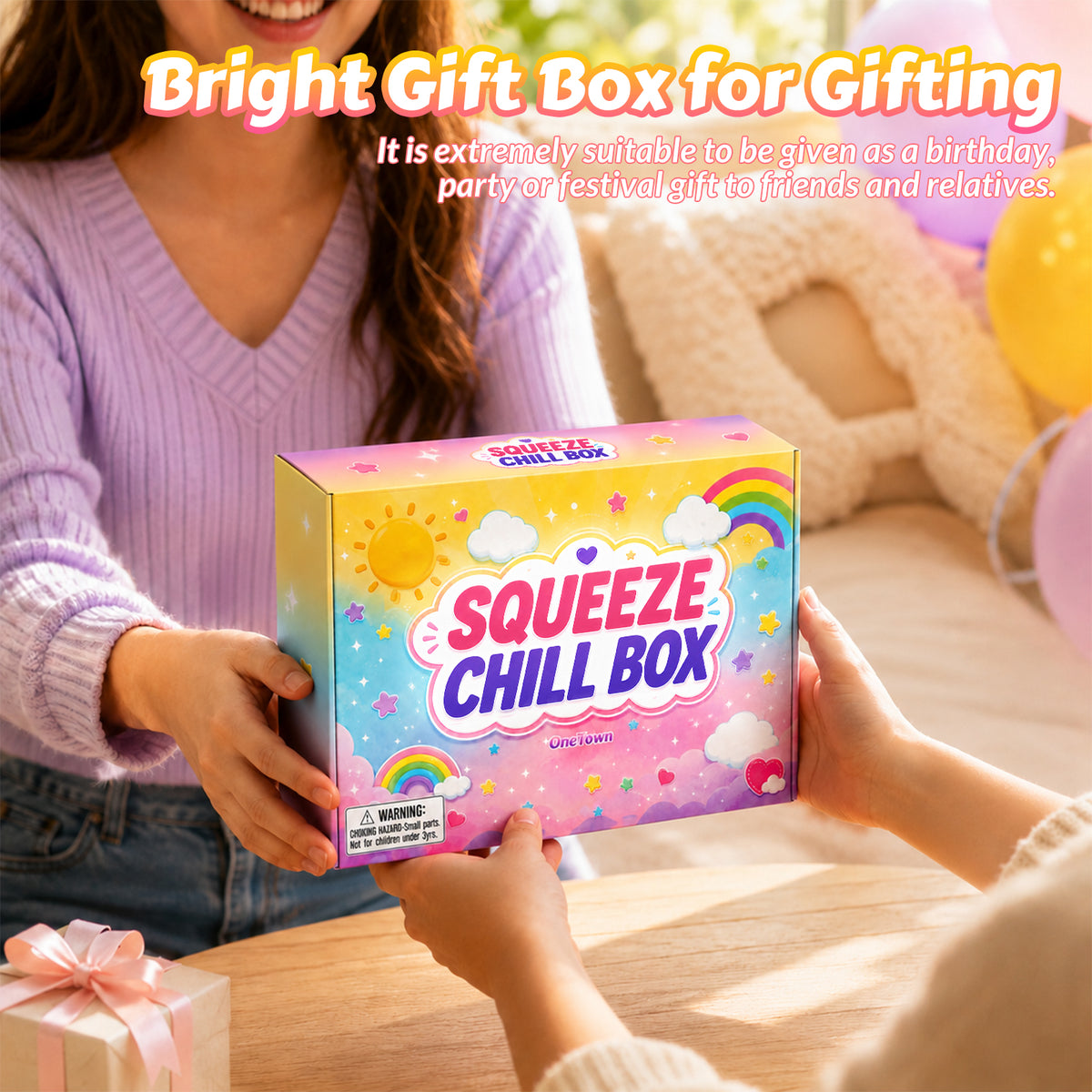 8Pcs Squishies Toys Kit with Gift Box, Cute Squishies and Squeeze Fidget Toys, Soft Sensory Fidget Toy for Adults, Stretchy Anxiety Stress Relief Toy for Party Favors Birthday Gifts (Random Color)