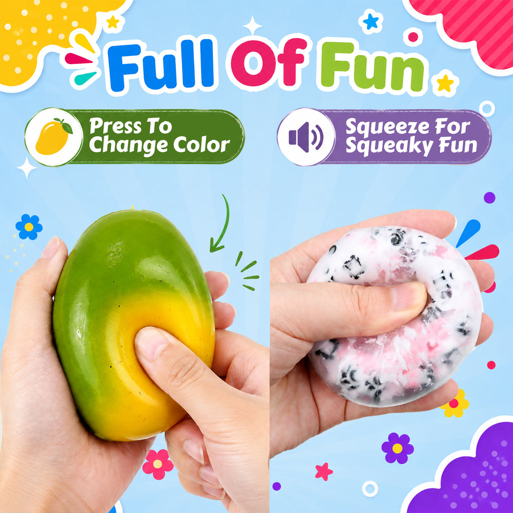 8Pcs Squishies Toys Kit with Gift Box,Slow-Rebound Sensory Fidget Toys,Soft Squeeze Stress Relief Toy Gifts for Adults (Random Color)