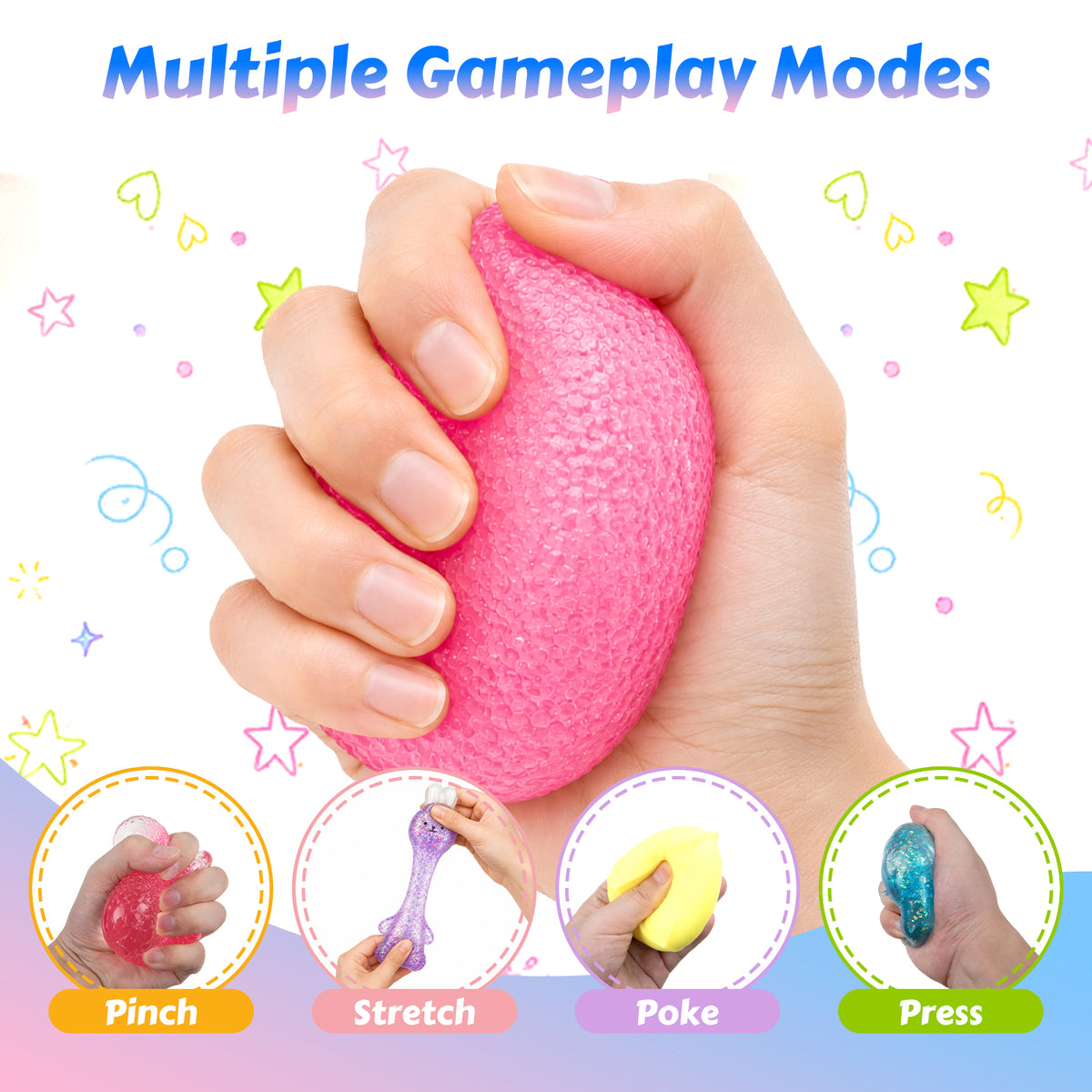 8Pcs Squishies Toys Kit with Gift Box, Cute Axolotl, Cat Paw & Cheese Squishies, Slow - Rebound Sensory Fidget Toys, Soft Squeeze Stress Relief Toy for Adults, Party Favors & Gifts (Random Color)